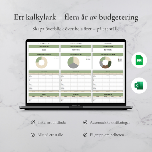 LumeNote Årsbudget - Samla året på ett ställe